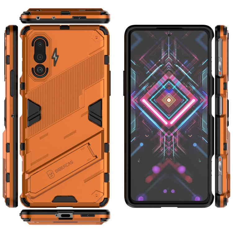 For Xiaomi Redmi K40 Gaming Punk Armor 2 in 1 PC + TPU Shockproof Case with Invisible Holder(Orange) - Xiaomi Cases by buy2fix | Online Shopping UK | buy2fix