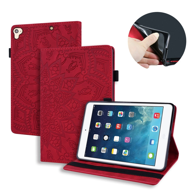 For iPad Pro 9.7 inch Calf Pattern Double Folding Design Embossed Leather Case with Holder & Card Slots & Pen Slot & Elastic Band(Red) - iPad Pro 9.7 inch Cases by buy2fix | Online Shopping UK | buy2fix