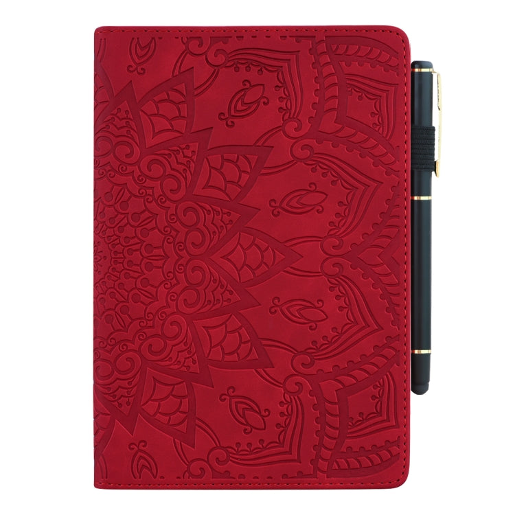 For iPad Pro 9.7 inch Calf Pattern Double Folding Design Embossed Leather Case with Holder & Card Slots & Pen Slot & Elastic Band(Red) - iPad Pro 9.7 inch Cases by buy2fix | Online Shopping UK | buy2fix