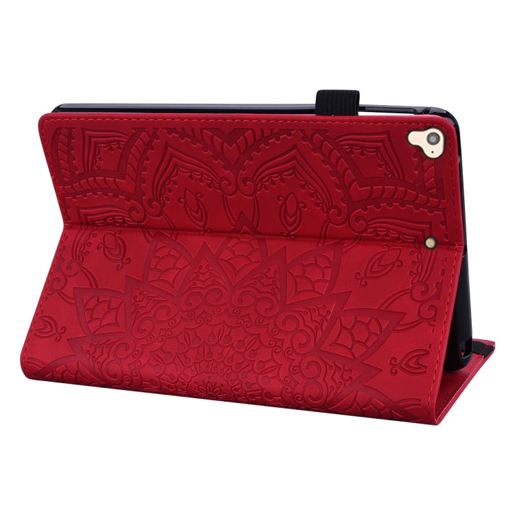 For iPad Pro 9.7 inch Calf Pattern Double Folding Design Embossed Leather Case with Holder & Card Slots & Pen Slot & Elastic Band(Red) - iPad Pro 9.7 inch Cases by buy2fix | Online Shopping UK | buy2fix