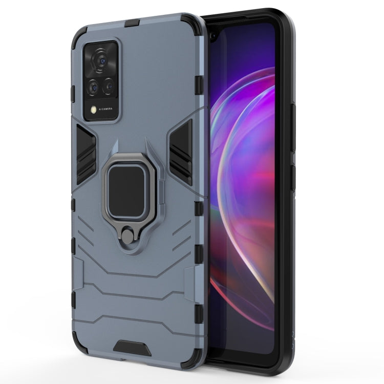 For vivo V21 Shockproof PC + TPU Protective Case with Magnetic Ring Holder(Navy Blue) - vivo Cases by buy2fix | Online Shopping UK | buy2fix