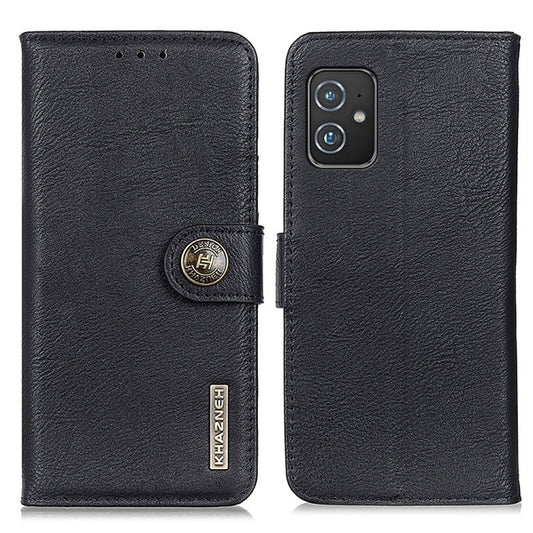 For Asus Zenfone 8 KHAZNEH Cowhide Texture Horizontal Flip Leather Case with Holder & Card Slots & Wallet(Black) by buy2fix
