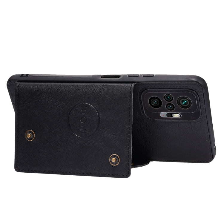 For Xiaomi Redmi Note 10 Pro Max Double Buckle PU + TPU Shockproof Magnetic Protective Case with Card Slot & Holder(Black) - Xiaomi Cases by buy2fix | Online Shopping UK | buy2fix