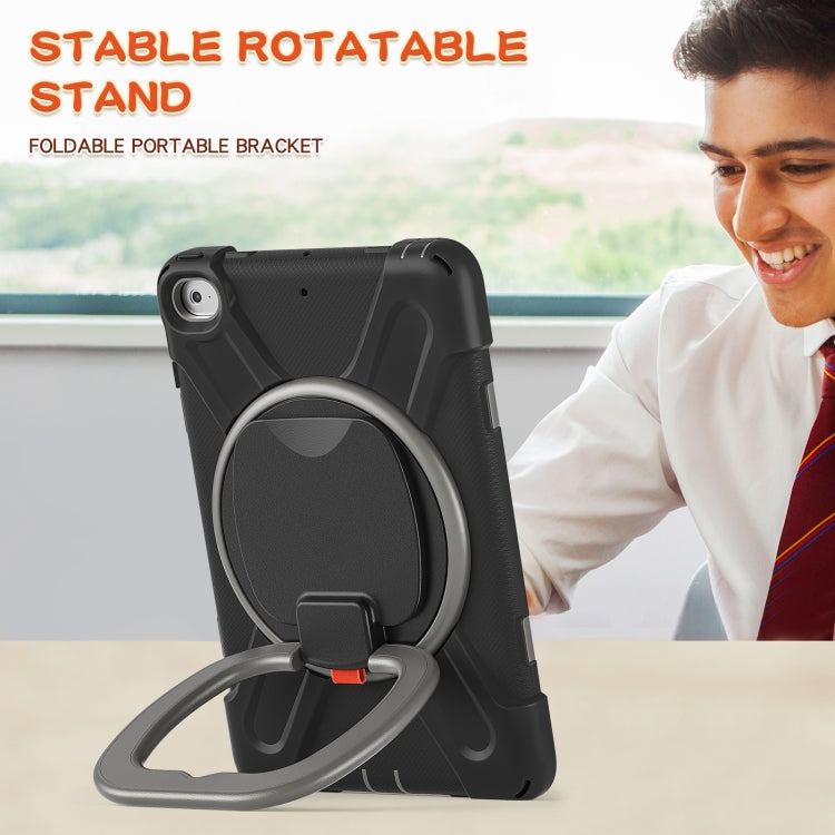 Silicone + PC Protective Case with Holder & Shoulder Strap For iPad mini 5 / 4(Black+Grey) by buy2fix