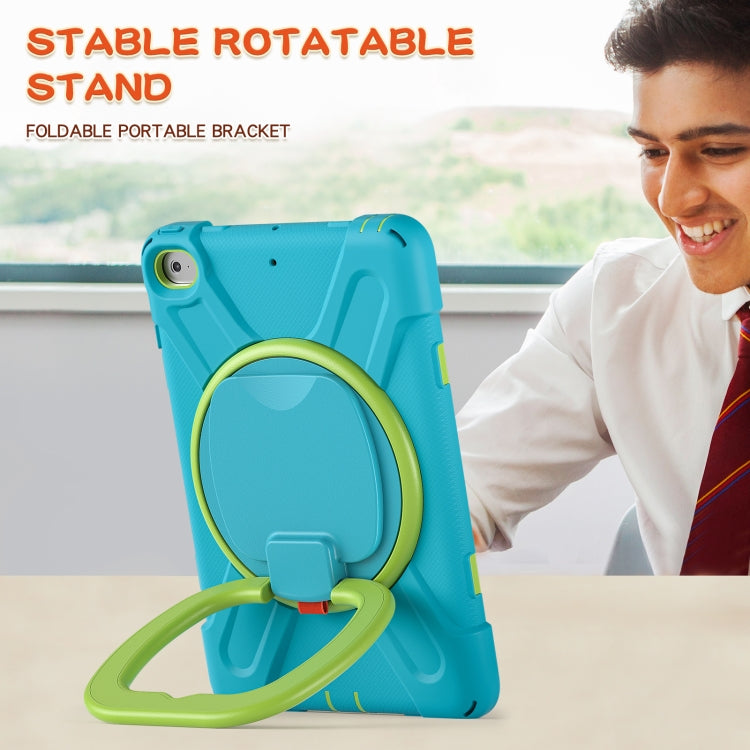 Silicone + PC Protective Case with Holder & Shoulder Strap For iPad mini 5 / 4(Light Blue) by buy2fix