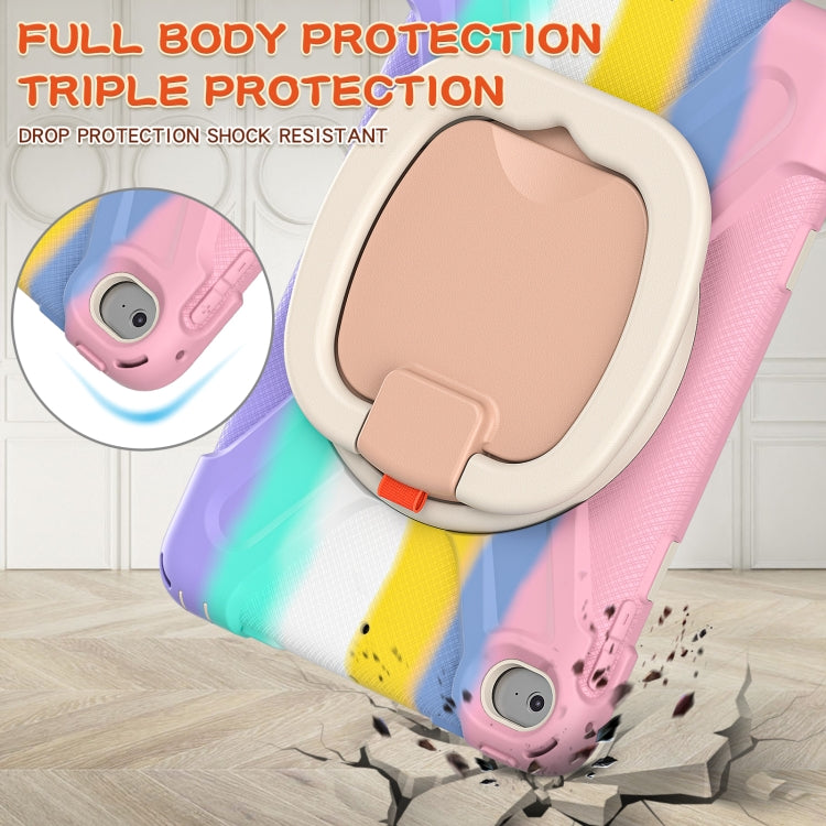 Silicone + PC Protective Case with Holder & Shoulder Strap For iPad mini 5 / 4(Rainbow Pink) - iPad mini (2019) / mini 5 Cases by buy2fix | Online Shopping UK | buy2fix