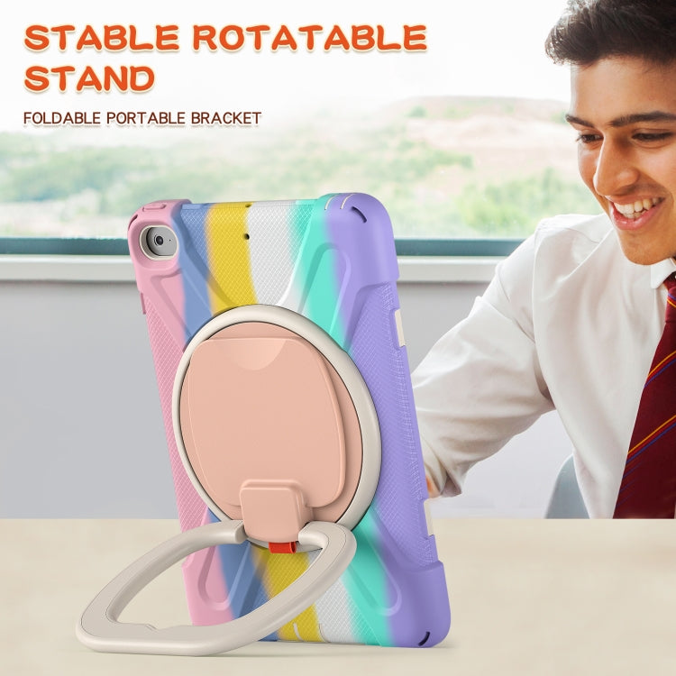 Silicone + PC Protective Case with Holder & Shoulder Strap For iPad mini 5 / 4(Rainbow Pink) - iPad mini (2019) / mini 5 Cases by buy2fix | Online Shopping UK | buy2fix