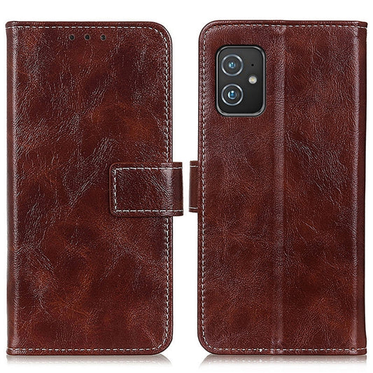 For Asus Zenfone 8 Retro Crazy Horse Texture Horizontal Flip Leather Case with Holder & Card Slots & Photo Frame & Wallet(Brown) by buy2fix