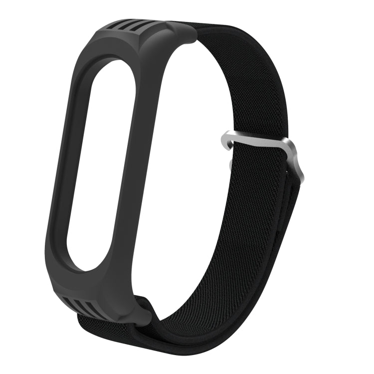 For Xiaomi Mi Band 6 / 5 / 4 / 3 9-shaped Buckle Twill Watch Band(Black) - Watch Bands by buy2fix | Online Shopping UK | buy2fix
