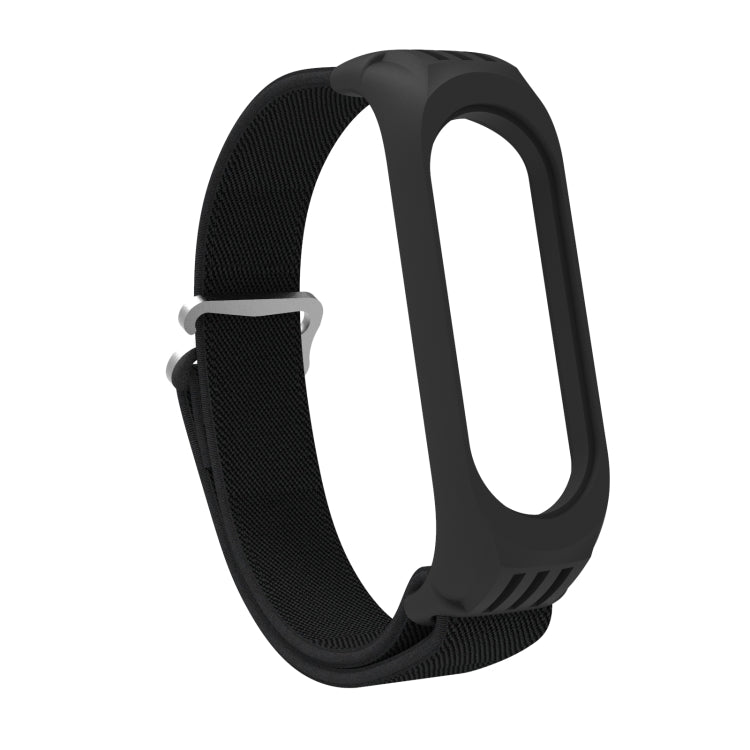 For Xiaomi Mi Band 6 / 5 / 4 / 3 9-shaped Buckle Twill Watch Band(Black) - Watch Bands by buy2fix | Online Shopping UK | buy2fix