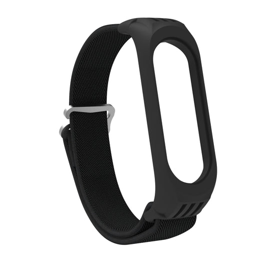 For Xiaomi Mi Band 6 / 5 / 4 / 3 9-shaped Buckle Twill Watch Band(Black) by buy2fix