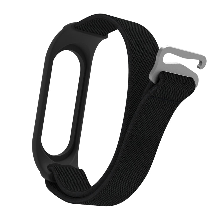 For Xiaomi Mi Band 6 / 5 / 4 / 3 9-shaped Buckle Twill Watch Band(Black) - Watch Bands by buy2fix | Online Shopping UK | buy2fix