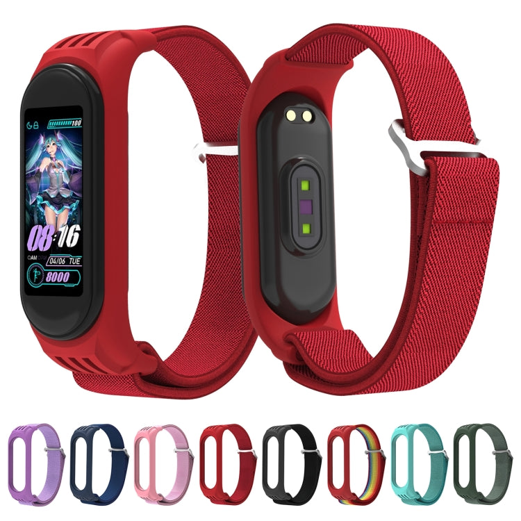 For Xiaomi Mi Band 6 / 5 / 4 / 3 9-shaped Buckle Twill Watch Band(Purple) - Watch Bands by buy2fix | Online Shopping UK | buy2fix