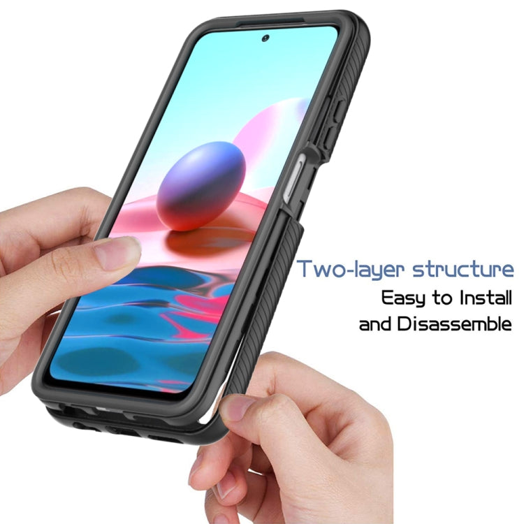 For Xiaomi Redmi Note 10 Starry Sky Solid Color Series Shockproof PC + TPU Protective Case(Black) - Xiaomi Cases by buy2fix | Online Shopping UK | buy2fix