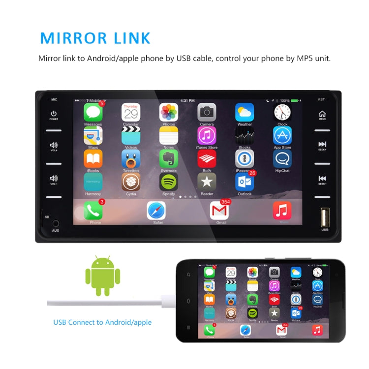 Q3160 7 inch Car Touch Capacitive Screen MP5 Player Support FM / TF / Mirror Link for Toyota Corolla - Car MP3 & MP4 & MP5 by buy2fix | Online Shopping UK | buy2fix