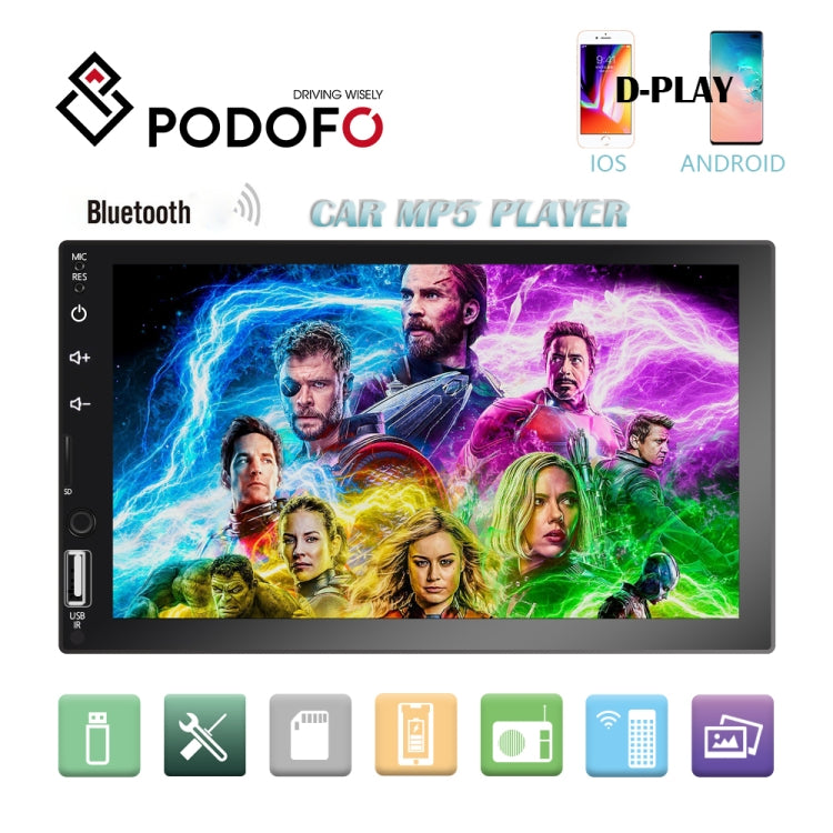 Q3161 7 inch Car MP5 Player Support FM / TF / Bluetooth with Remote Controler - Car MP3 & MP4 & MP5 by buy2fix | Online Shopping UK | buy2fix
