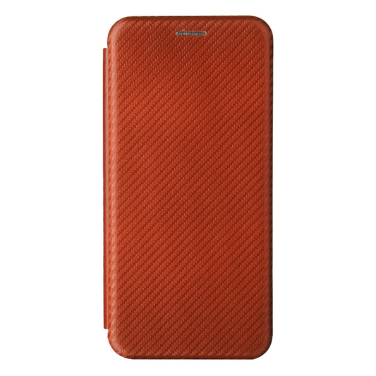 For Samsung Galaxy A22 4G Carbon Fiber Texture Horizontal Flip TPU + PC + PU Leather Case with Card Slot(Brown) by buy2fix