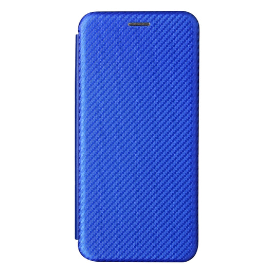 For Samsung Galaxy A22 4G Carbon Fiber Texture Horizontal Flip TPU + PC + PU Leather Case with Card Slot(Blue) by buy2fix