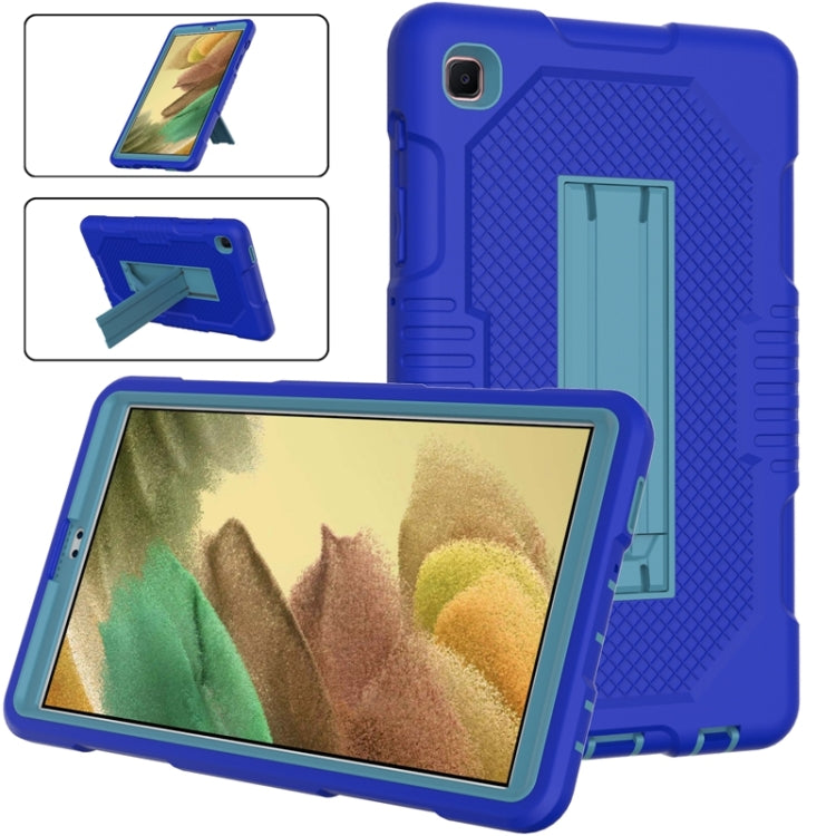 For Samsung Galaxy Tab A7 Lite T220 / T225 (2021) Contrast Color Robot Shockproof Silicone + PC Protective Case with Holder(Sapphire Blue) - Tab A7 Lite T220 / T225 by buy2fix | Online Shopping UK | buy2fix