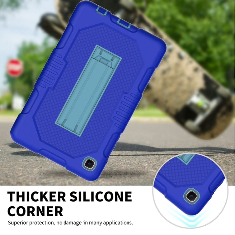 For Samsung Galaxy Tab A7 Lite T220 / T225 (2021) Contrast Color Robot Shockproof Silicone + PC Protective Case with Holder(Sapphire Blue) - Tab A7 Lite T220 / T225 by buy2fix | Online Shopping UK | buy2fix