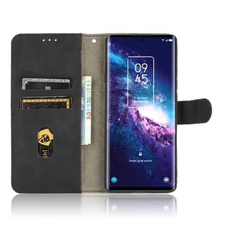 For TCL 20 Pro 5G Solid Color Skin Feel Magnetic Buckle Horizontal Flip Calf Texture PU Leather Case with Holder & Card Slots & Wallet(Black) - TCL by buy2fix | Online Shopping UK | buy2fix