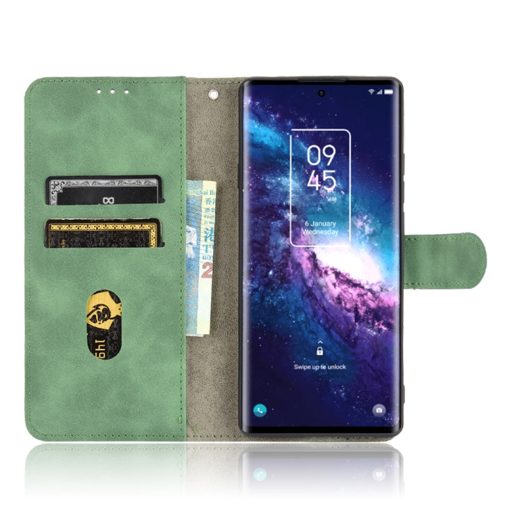 For TCL 20 Pro 5G Solid Color Skin Feel Magnetic Buckle Horizontal Flip Calf Texture PU Leather Case with Holder & Card Slots & Wallet(Green) - TCL by buy2fix | Online Shopping UK | buy2fix