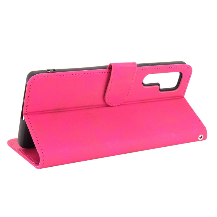 For TCL 20 Pro 5G Solid Color Skin Feel Magnetic Buckle Horizontal Flip Calf Texture PU Leather Case with Holder & Card Slots & Wallet(Rose Red) - TCL by buy2fix | Online Shopping UK | buy2fix