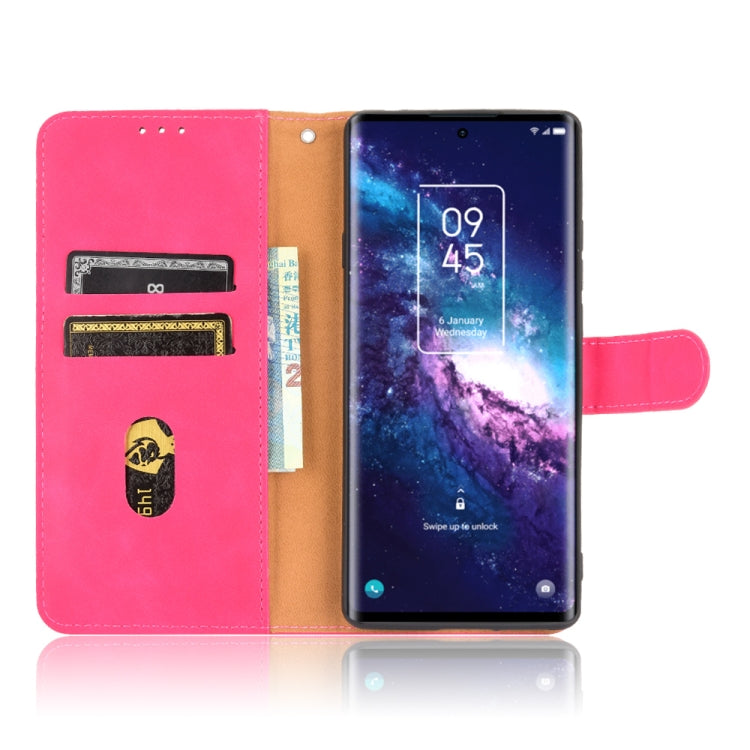 For TCL 20 Pro 5G Solid Color Skin Feel Magnetic Buckle Horizontal Flip Calf Texture PU Leather Case with Holder & Card Slots & Wallet(Rose Red) - TCL by buy2fix | Online Shopping UK | buy2fix