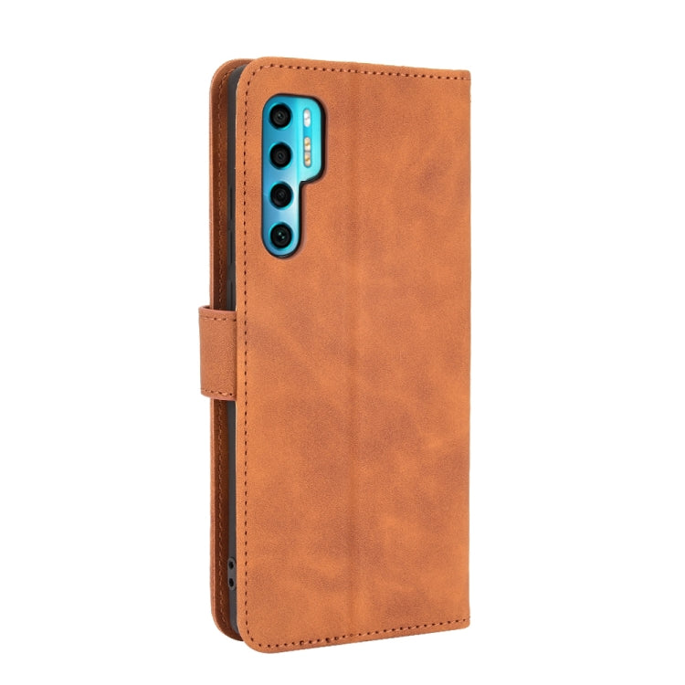 For TCL 20 Pro 5G Solid Color Skin Feel Magnetic Buckle Horizontal Flip Calf Texture PU Leather Case with Holder & Card Slots & Wallet(Brown) - TCL by buy2fix | Online Shopping UK | buy2fix