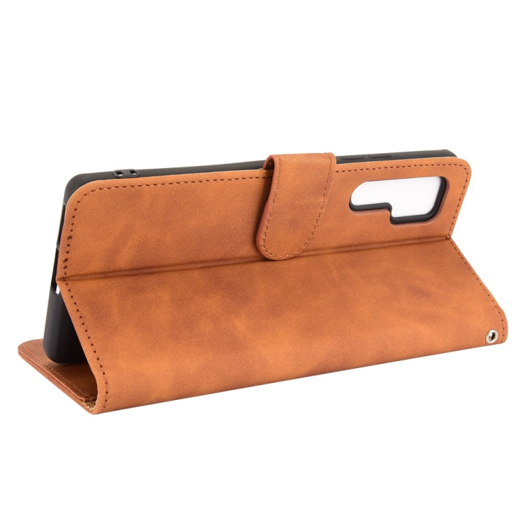 For TCL 20 Pro 5G Solid Color Skin Feel Magnetic Buckle Horizontal Flip Calf Texture PU Leather Case with Holder & Card Slots & Wallet(Brown) - TCL by buy2fix | Online Shopping UK | buy2fix