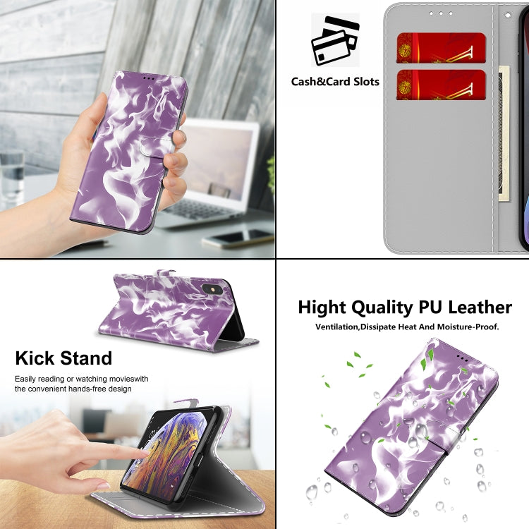 For Huawei P50 Cloud Fog Pattern Horizontal Flip Leather Case with Holder & Card Slot & Wallet(Purple) - Huawei Cases by buy2fix | Online Shopping UK | buy2fix