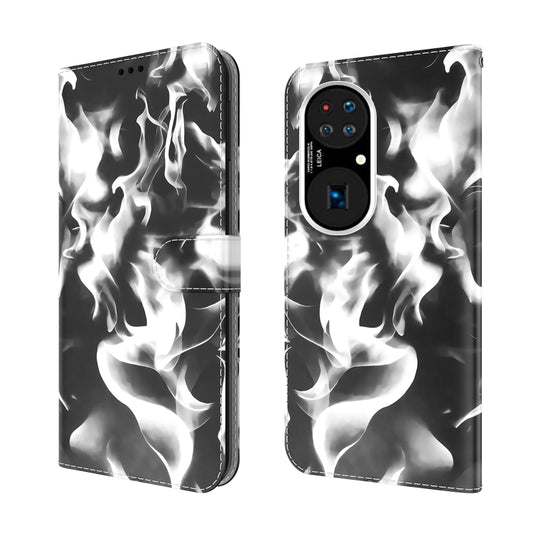For Huawei P50 Cloud Fog Pattern Horizontal Flip Leather Case with Holder & Card Slot & Wallet(Black) by buy2fix