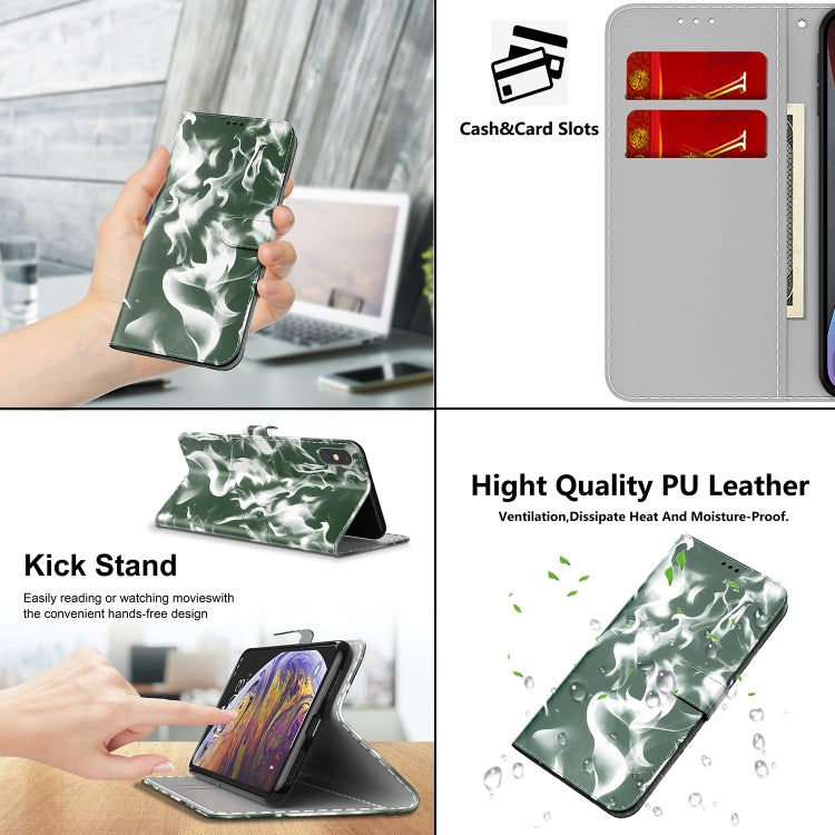 For Huawei P50 Pro Cloud Fog Pattern Horizontal Flip Leather Case with Holder & Card Slot & Wallet(Dark Green) - Huawei Cases by buy2fix | Online Shopping UK | buy2fix