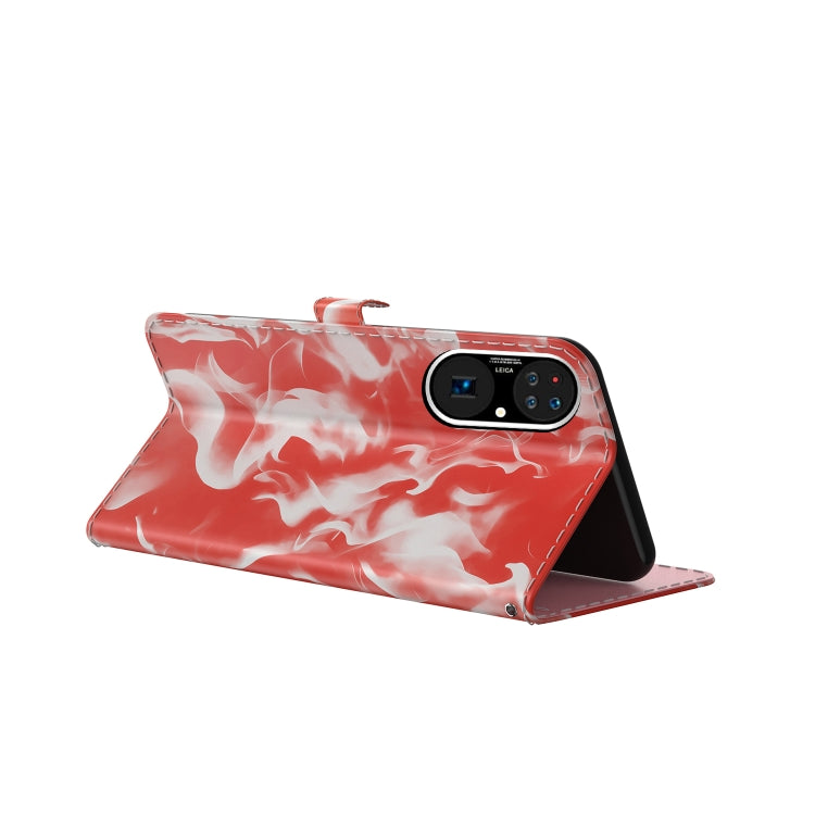 For Huawei P50 Pro Cloud Fog Pattern Horizontal Flip Leather Case with Holder & Card Slot & Wallet(Red) - Huawei Cases by buy2fix | Online Shopping UK | buy2fix