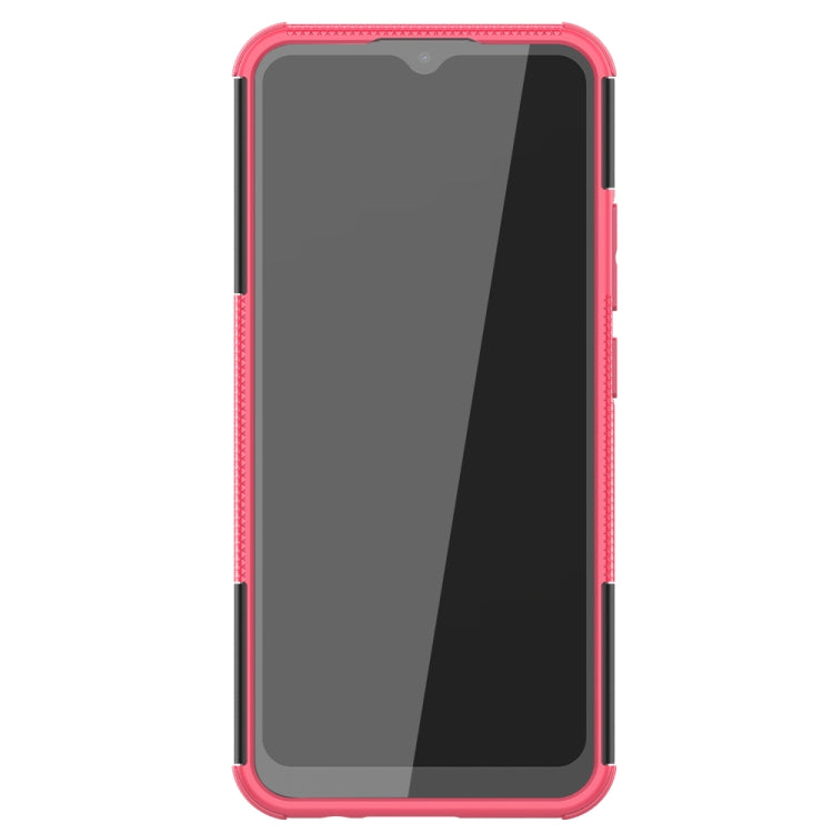 For OPPO Realme C21 / C20 Tire Texture Shockproof TPU+PC Protective Case with Holder(Pink) - Realme Cases by buy2fix | Online Shopping UK | buy2fix