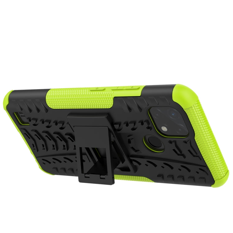 For OPPO Realme C21 / C20 Tire Texture Shockproof TPU+PC Protective Case with Holder(Green) - Realme Cases by buy2fix | Online Shopping UK | buy2fix