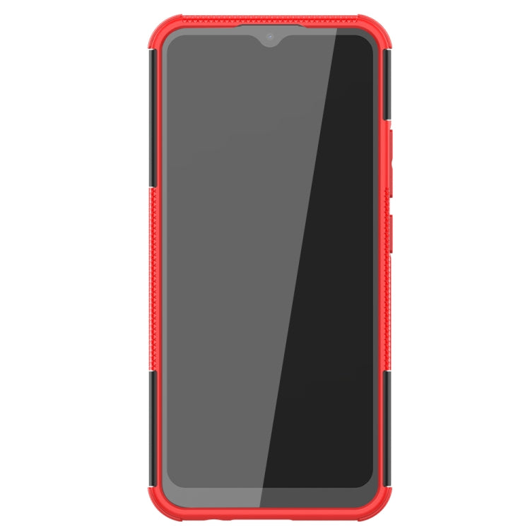 For OPPO Realme C21 / C20 Tire Texture Shockproof TPU+PC Protective Case with Holder(Red) - Realme Cases by buy2fix | Online Shopping UK | buy2fix