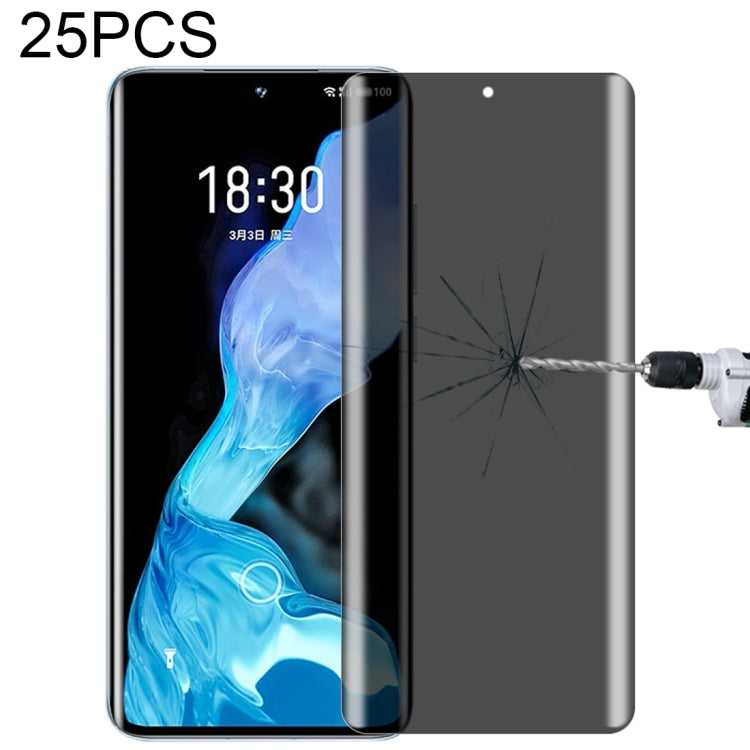 For Meizu 18 / 18s 25 PCS 0.3mm 9H Surface Hardness 3D Curved Surface Privacy Glass Film - Others by buy2fix | Online Shopping UK | buy2fix