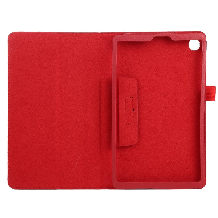 For Samsung Galaxy Tab A7 Lite T220 / T225 Litchi Texture Solid Color Horizontal Flip Leather Case with Holder & Pen Slot(Red) - Tab A7 Lite T220 / T225 by buy2fix | Online Shopping UK | buy2fix