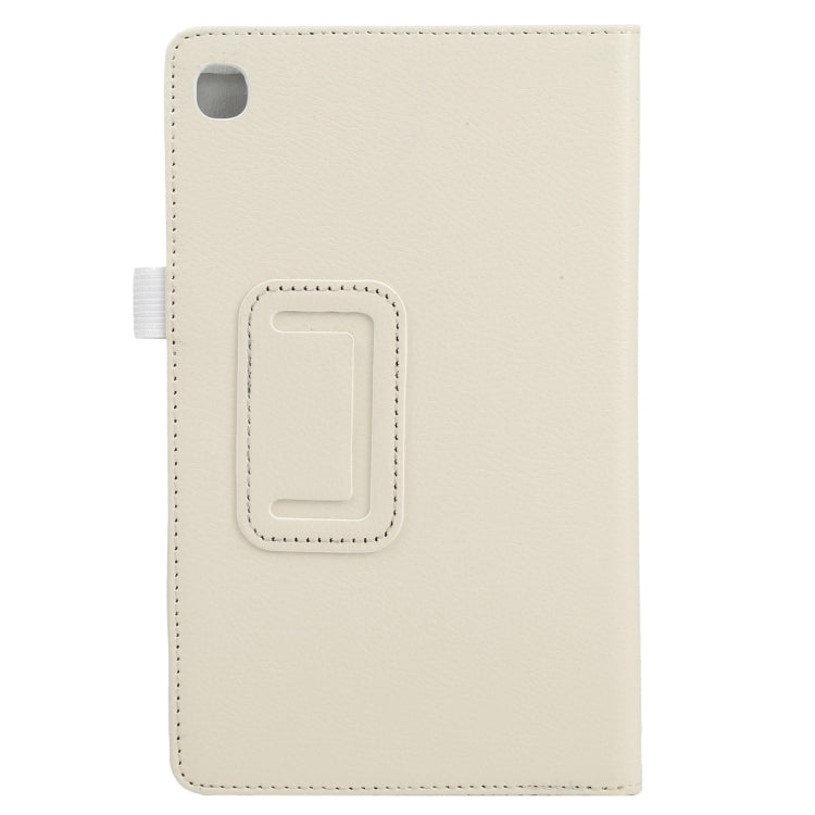 For Samsung Galaxy Tab A7 Lite T220 / T225 Litchi Texture Solid Color Horizontal Flip Leather Case with Holder & Pen Slot(White) - Tab A7 Lite T220 / T225 by buy2fix | Online Shopping UK | buy2fix