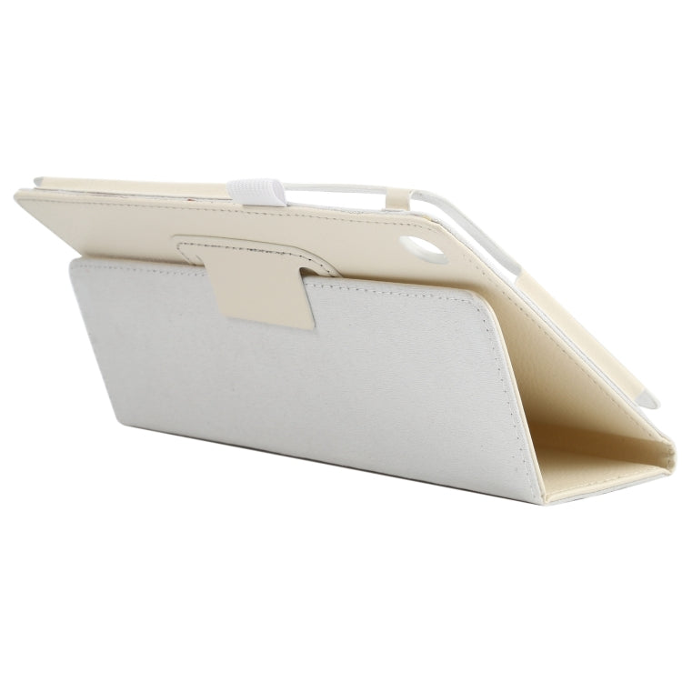 For Samsung Galaxy Tab A7 Lite T220 / T225 Litchi Texture Solid Color Horizontal Flip Leather Case with Holder & Pen Slot(White) - Tab A7 Lite T220 / T225 by buy2fix | Online Shopping UK | buy2fix