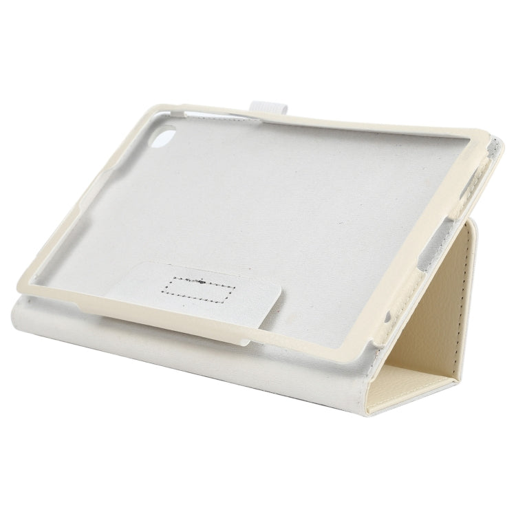 For Samsung Galaxy Tab A7 Lite T220 / T225 Litchi Texture Solid Color Horizontal Flip Leather Case with Holder & Pen Slot(White) - Tab A7 Lite T220 / T225 by buy2fix | Online Shopping UK | buy2fix