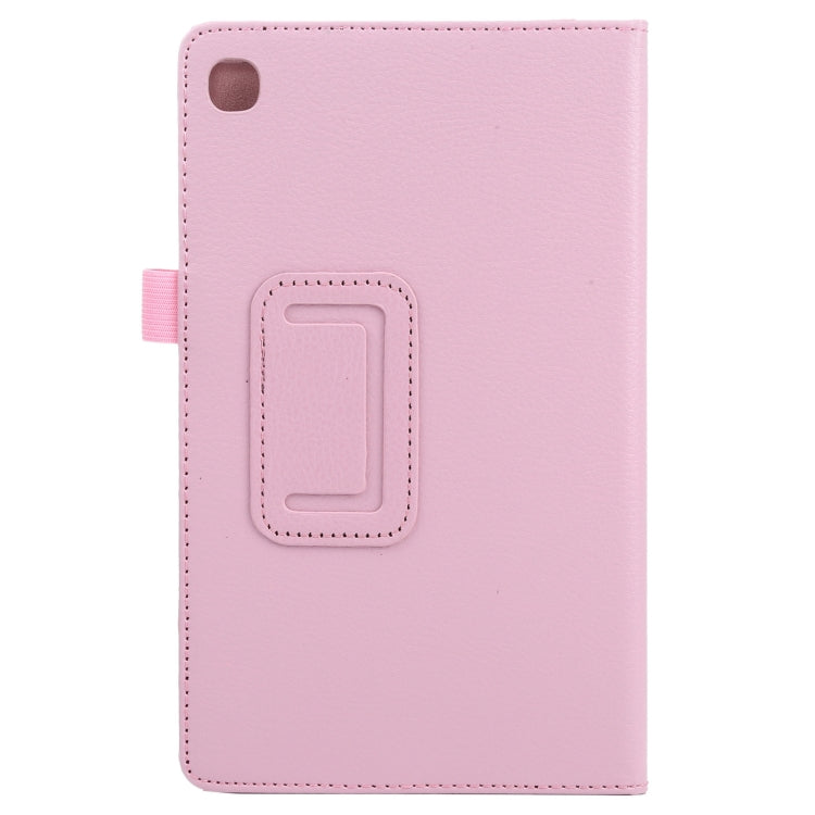 For Samsung Galaxy Tab A7 Lite T220 / T225 Litchi Texture Solid Color Horizontal Flip Leather Case with Holder & Pen Slot(Pink) - Tab A7 Lite T220 / T225 by buy2fix | Online Shopping UK | buy2fix