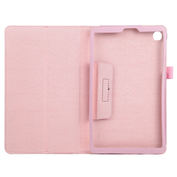 For Samsung Galaxy Tab A7 Lite T220 / T225 Litchi Texture Solid Color Horizontal Flip Leather Case with Holder & Pen Slot(Pink) - Tab A7 Lite T220 / T225 by buy2fix | Online Shopping UK | buy2fix