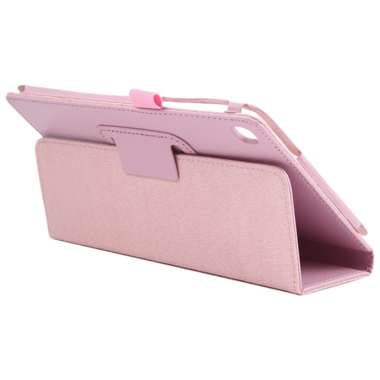 For Samsung Galaxy Tab A7 Lite T220 / T225 Litchi Texture Solid Color Horizontal Flip Leather Case with Holder & Pen Slot(Pink) - Tab A7 Lite T220 / T225 by buy2fix | Online Shopping UK | buy2fix