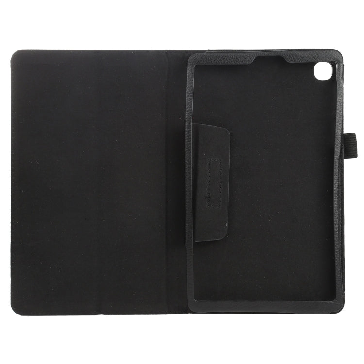 For Samsung Galaxy Tab A7 Lite T220 / T225 Litchi Texture Solid Color Horizontal Flip Leather Case with Holder & Pen Slot(Black) - Tab A7 Lite T220 / T225 by buy2fix | Online Shopping UK | buy2fix