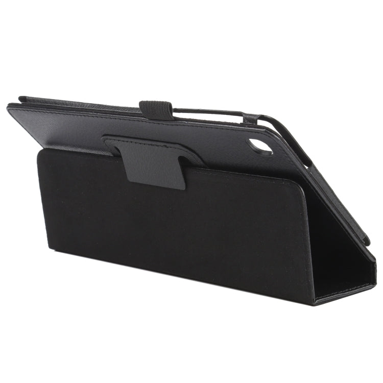 For Samsung Galaxy Tab A7 Lite T220 / T225 Litchi Texture Solid Color Horizontal Flip Leather Case with Holder & Pen Slot(Black) - Tab A7 Lite T220 / T225 by buy2fix | Online Shopping UK | buy2fix
