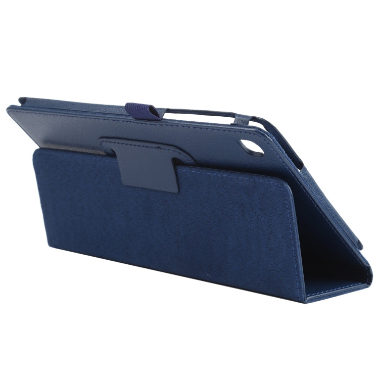 For Samsung Galaxy Tab A7 Lite T220 / T225 Litchi Texture Solid Color Horizontal Flip Leather Case with Holder & Pen Slot(Blue) - Tab A7 Lite T220 / T225 by buy2fix | Online Shopping UK | buy2fix