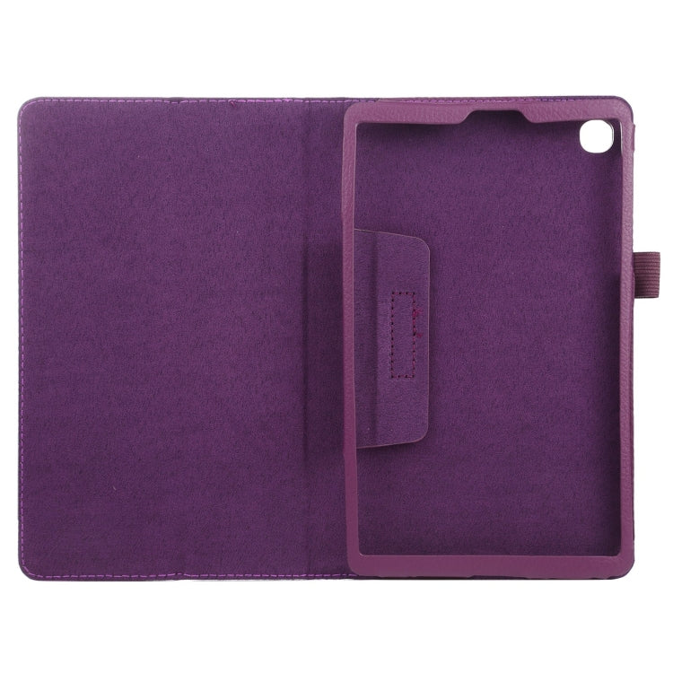 For Samsung Galaxy Tab A7 Lite T220 / T225 Litchi Texture Solid Color Horizontal Flip Leather Case with Holder & Pen Slot(Purple) - Tab A7 Lite T220 / T225 by buy2fix | Online Shopping UK | buy2fix