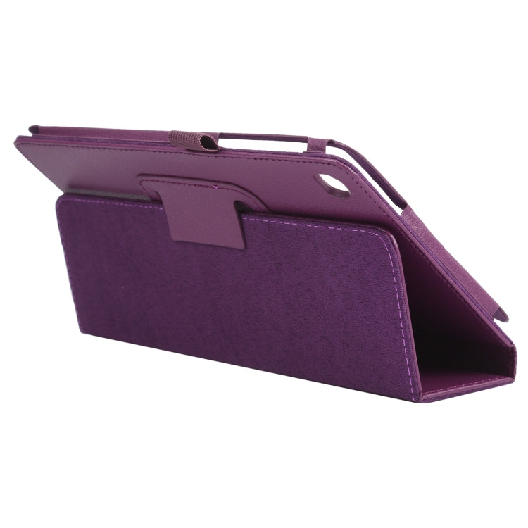 For Samsung Galaxy Tab A7 Lite T220 / T225 Litchi Texture Solid Color Horizontal Flip Leather Case with Holder & Pen Slot(Purple) - Tab A7 Lite T220 / T225 by buy2fix | Online Shopping UK | buy2fix